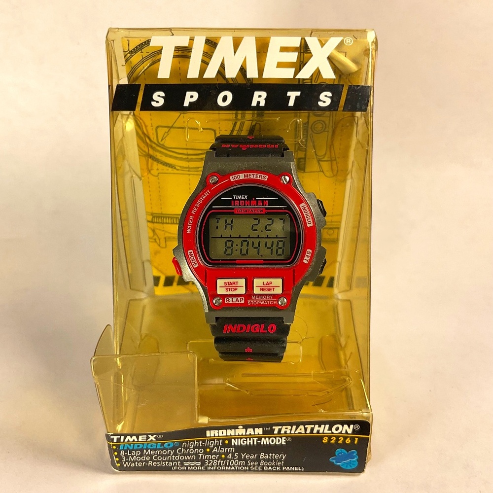 RARE Timex Ironman Triathlon Ladies/Womens/Unisex Watch Red w/ INDIGLO